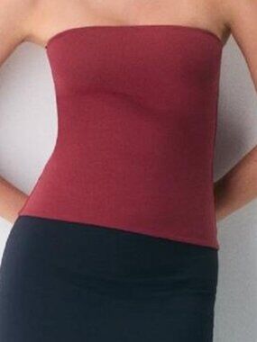 Aritzia Burgundy Berry Color Contour Tube Top Blouse Size Medium